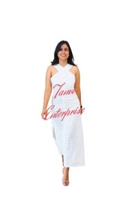 Cross over strap gown